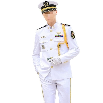 White Ceremonial Suit for Men Waterproof Formal Uniform
