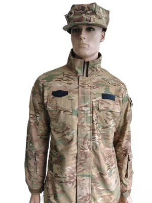 Militärjacke mit Reißverschluss und Velcro-Taschen