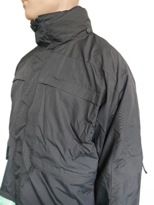 Stealth Black Military Parka Jacket Long Sleeve With Detachable Thermal Liner