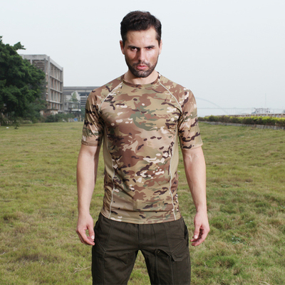 Herren Tarnung Taktisches Combat Shirt Schnell Trocknend Outdoor Sport