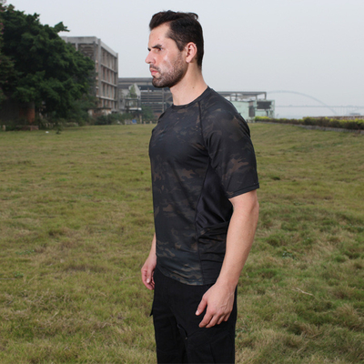 Herren Tarnung Taktisches Combat Shirt Schnell Trocknend Outdoor Sport