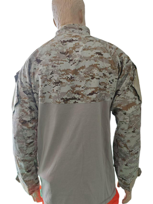 Tactical Camo Combat Shirt Half Zip Breathable Polyester Cotton