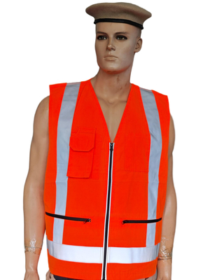 High Visibility Reflective Sicherheitsweste orange angepasst