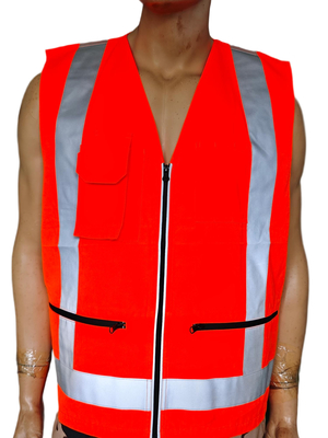 High Visibility Reflective Sicherheitsweste orange angepasst