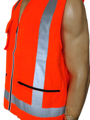 High Visibility Reflective Sicherheitsweste orange angepasst