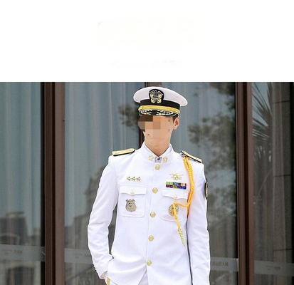 White Ceremonial Suit for Men Waterproof Formal Uniform