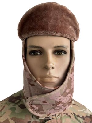 Men'S Camouflage Military Caps Winter Camo Hunting Hats Windproof With Fur