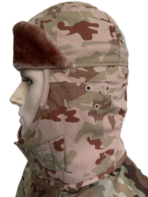 Men'S Camouflage Military Caps Winter Camo Hunting Hats Windproof With Fur